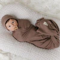 Luxe Collection 100% Organic Cotton Luxury Knit Baby Blanket + Hat Set with Gift Box