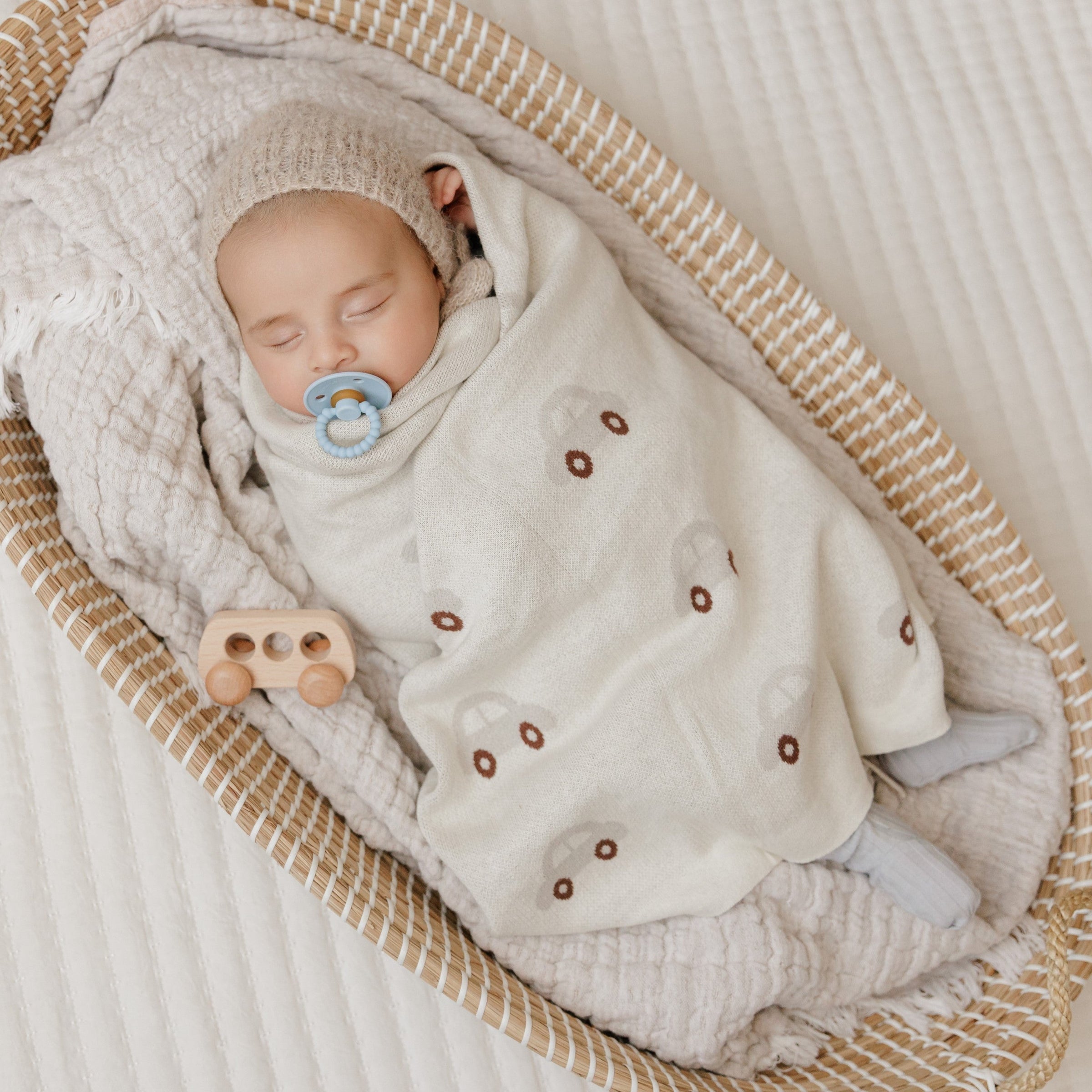 Whimsy Collection - Luxury 100% Cotton Knit Swaddle Baby Blanket