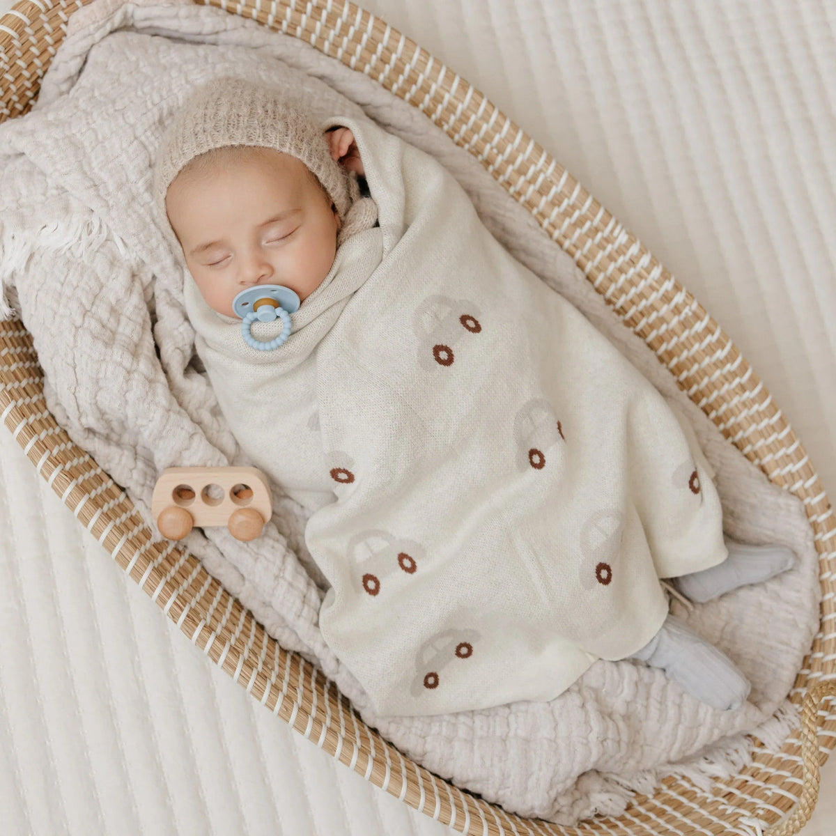 100% Cotton Luxury Knit Car Swaddle Blanket - BIG FRENCHIES