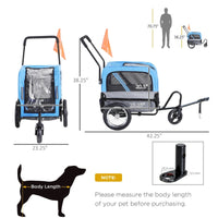 2-in-1, 3 Wheel Pet Jogging Stroller Bike Trailer - BIG FRENCHIES