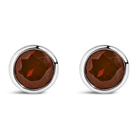 .925 Sterling Silver 6MM Bezel Set Created Purple Amethyst Solitaire Stud Earrings