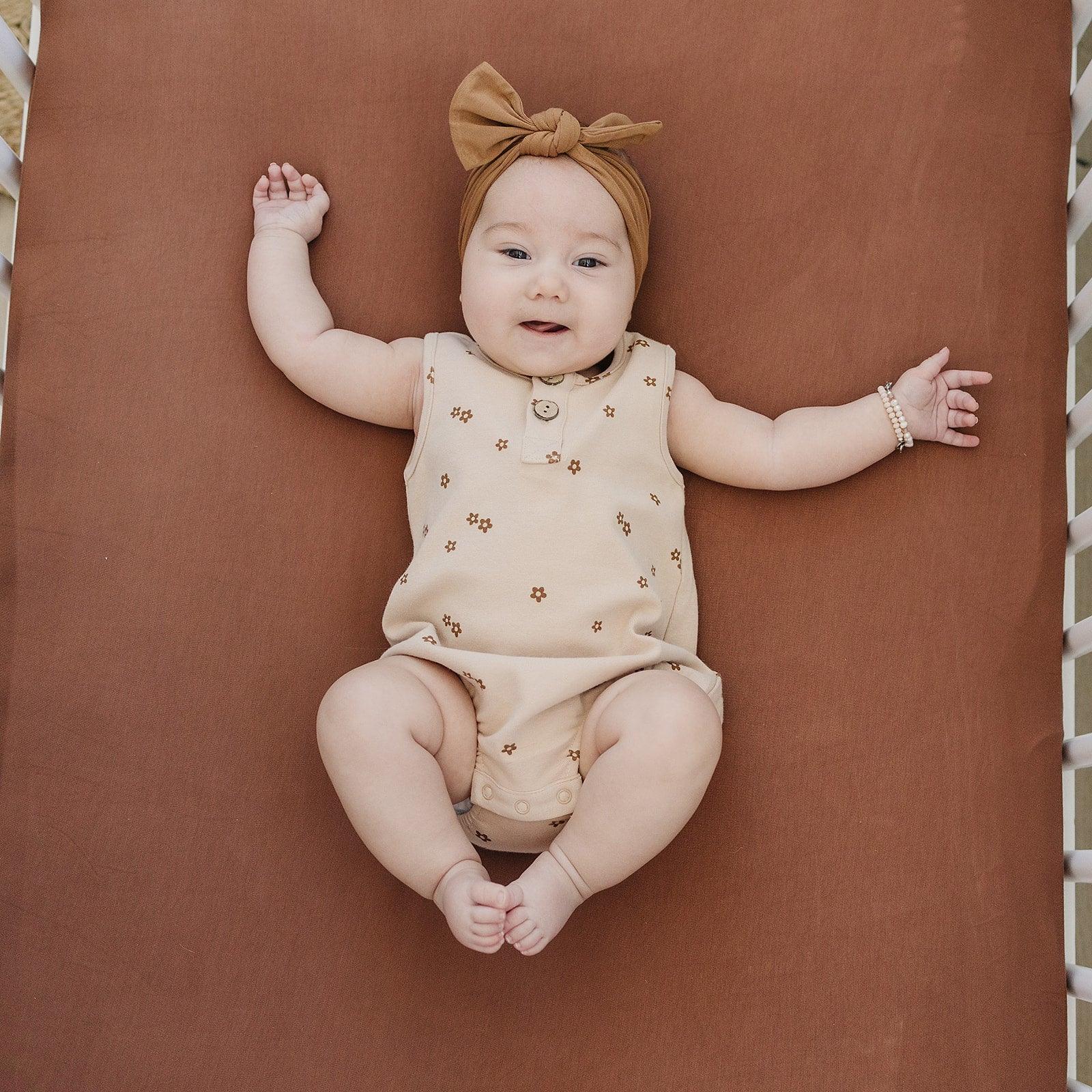 Rust Bamboo Stretch Crib Sheet - BIG FRENCHIES