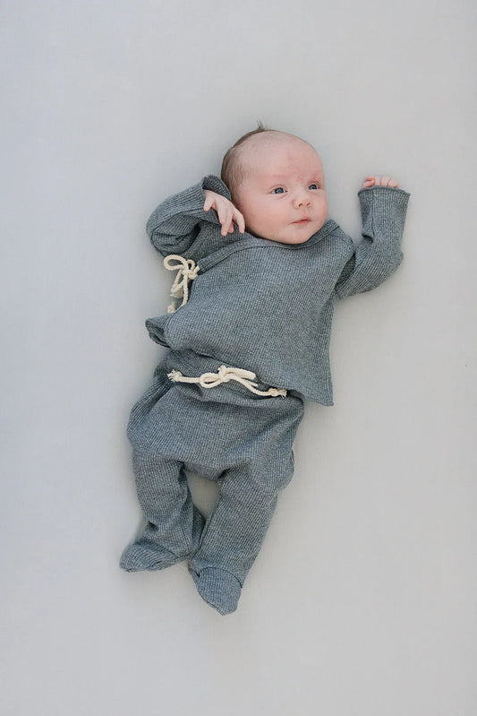 Stone Bamboo Stretch Crib Sheet - BIG FRENCHIES