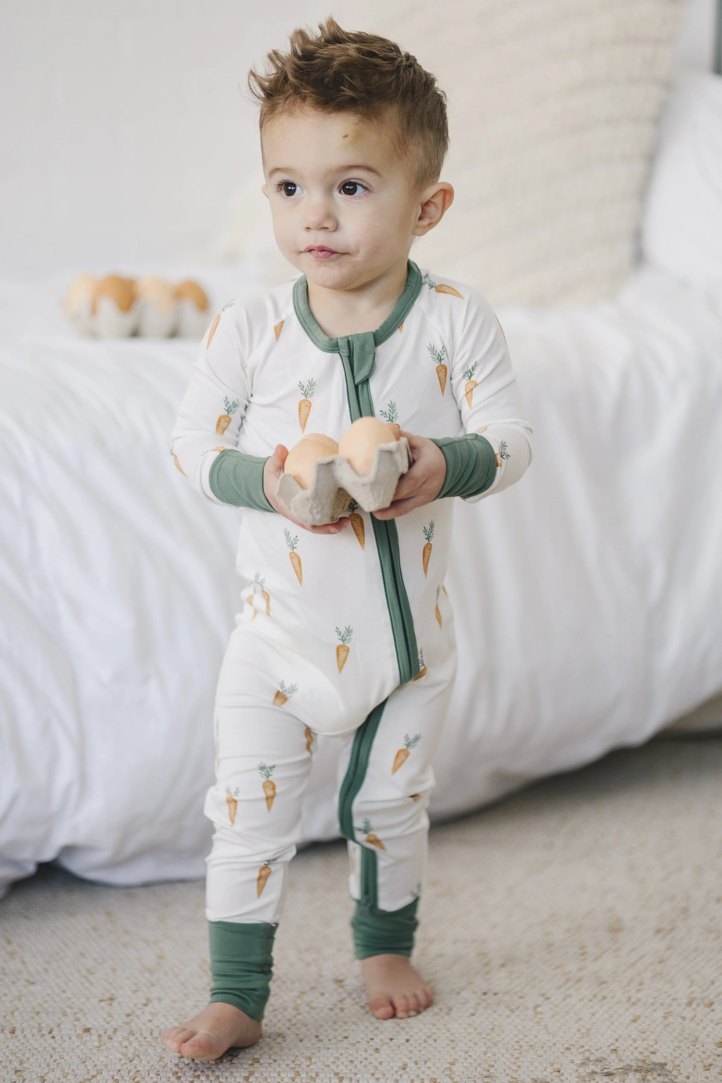 Keep Calm and Carrot On Bamboo Zippy Romper - BIG FRENCHIES