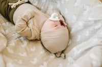 Oatmeal Organic Ribbed Newborn Knot Hat - BIG FRENCHIES