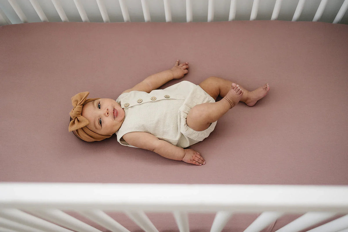 Dusty Rose Bamboo Stretch Crib Sheet - BIG FRENCHIES