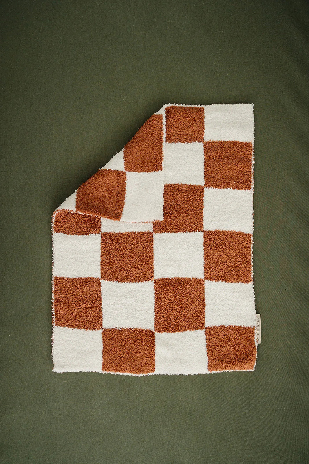 Rust Checkered Plush Blanket - BIG FRENCHIES