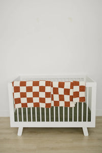 Rust Checkered Plush Blanket - BIG FRENCHIES