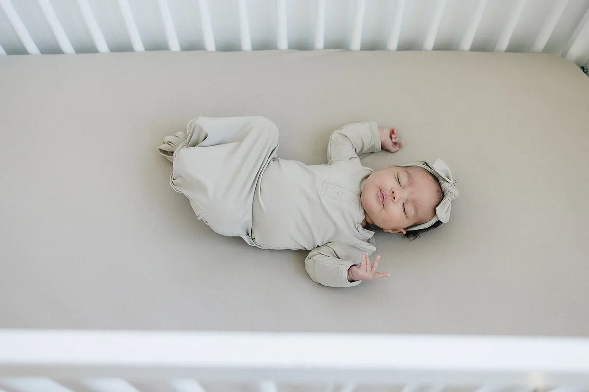 Oatmeal Bamboo Stretch Crib Sheet - BIG FRENCHIES
