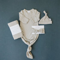 Oatmeal Bamboo Newborn Knot Hat - BIG FRENCHIES