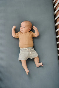 Dusty Blue Bamboo Stretch Crib Sheet - BIG FRENCHIES