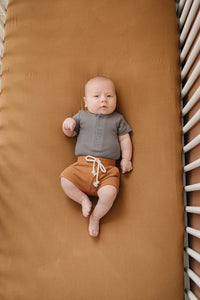 Mustard Bamboo Stretch Crib Sheet - BIG FRENCHIES