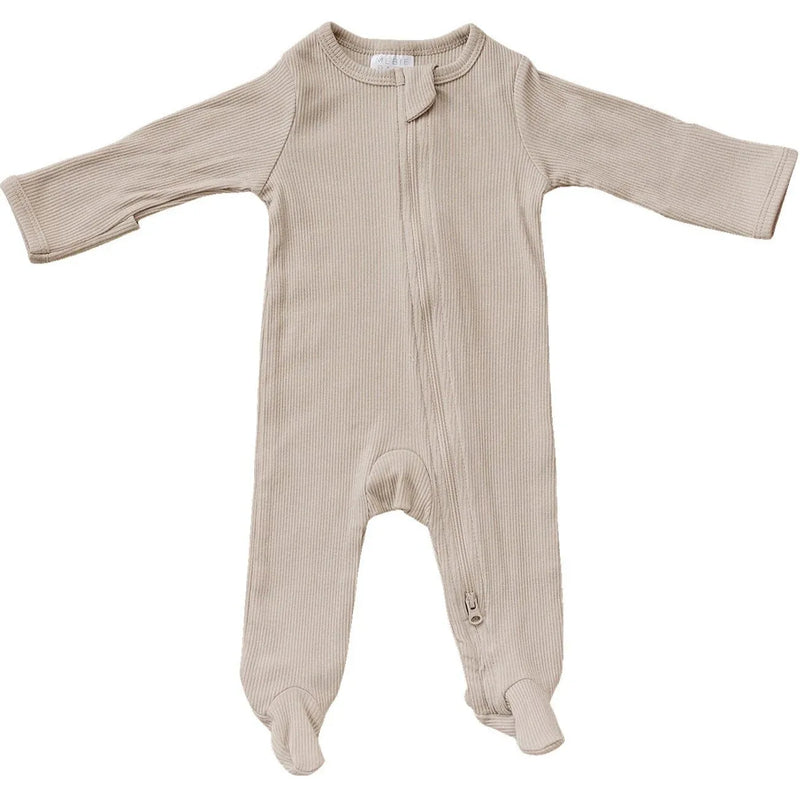 Oatmeal Organic Cotton Ribbed Zipper - BIG FRENCHIES