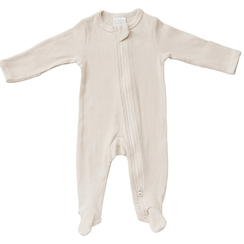 Vanilla Organic Cotton Ribbed Zipper - BIG FRENCHIES