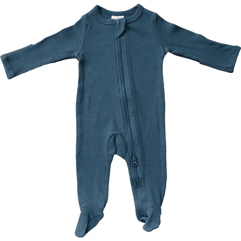 Navy Organic Cotton Ribbed Zipper - BIG FRENCHIES