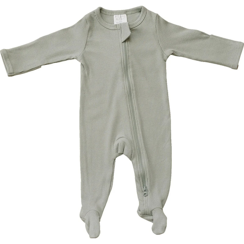 Sage Organic Cotton Ribbed Zipper - BIG FRENCHIES