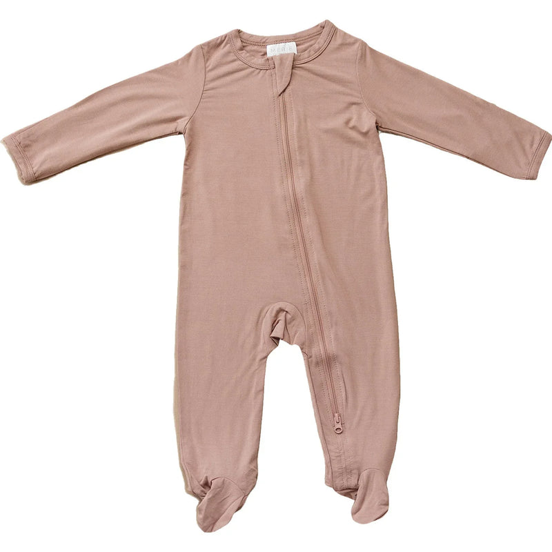 Dusty Rose Bamboo Footed Zipper - BIG FRENCHIES