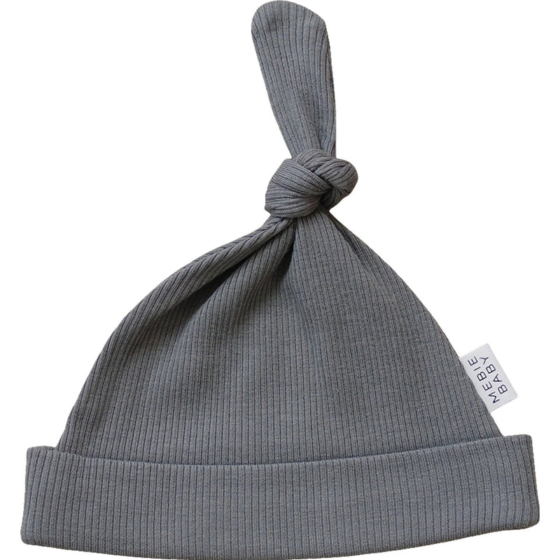 Grey Organic Ribbed Newborn Knot Hat - BIG FRENCHIES