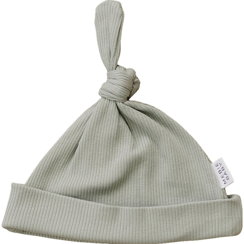 Sage Organic Ribbed Newborn Knot Hat - BIG FRENCHIES