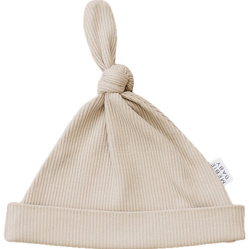Oatmeal Organic Ribbed Newborn Knot Hat - BIG FRENCHIES