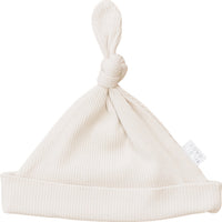 Vanilla Organic Ribbed Newborn Knot Hat - BIG FRENCHIES