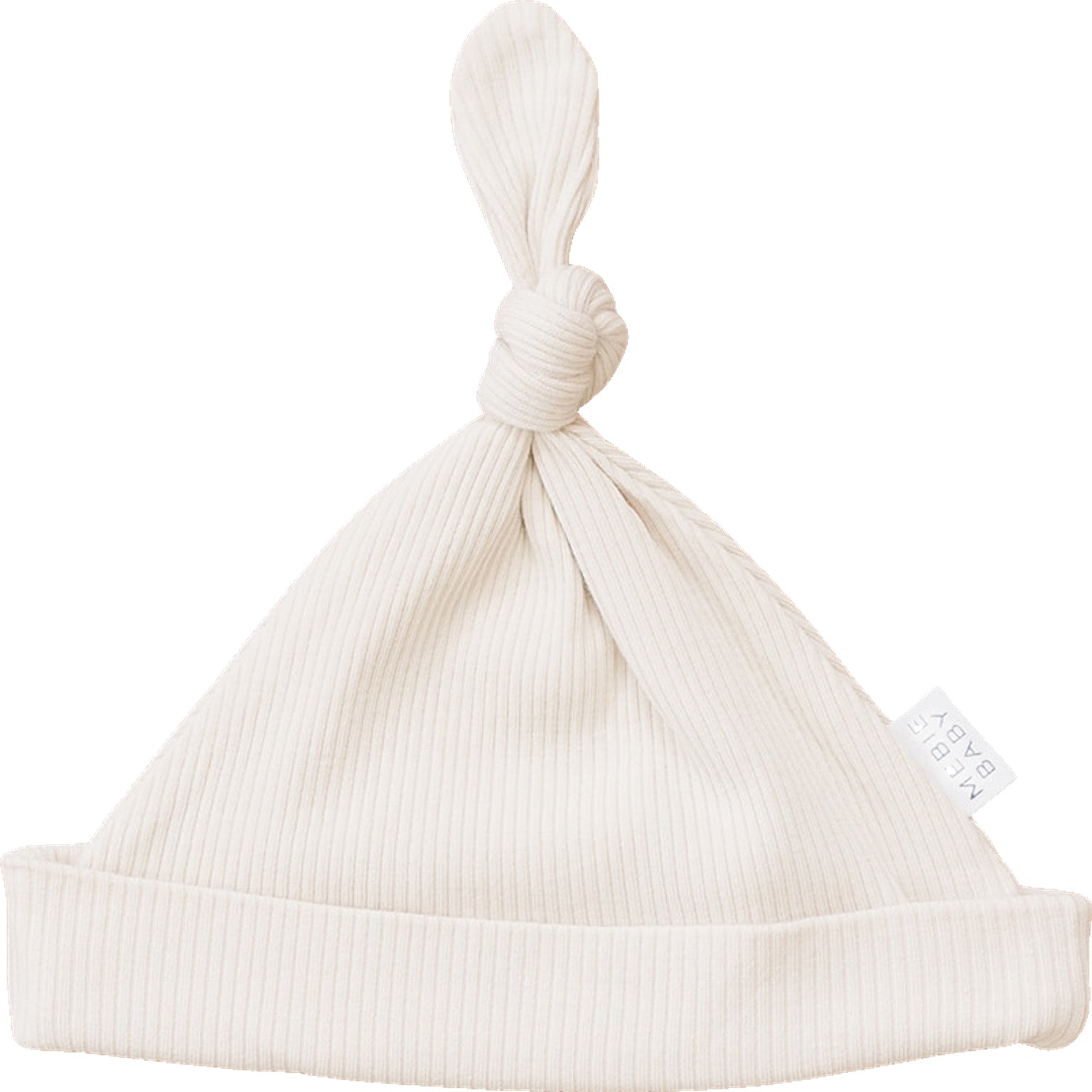 Vanilla Organic Ribbed Newborn Knot Hat - BIG FRENCHIES