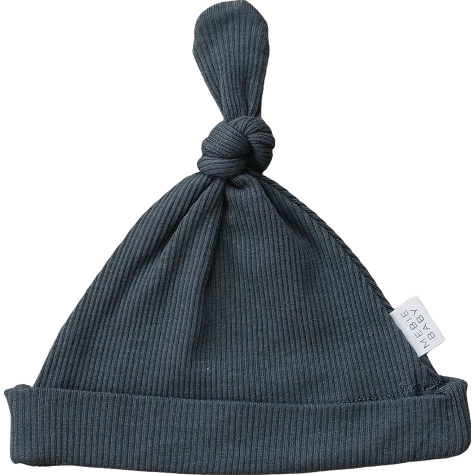 Charcoal Organic Ribbed Newborn Knot Hat - BIG FRENCHIES