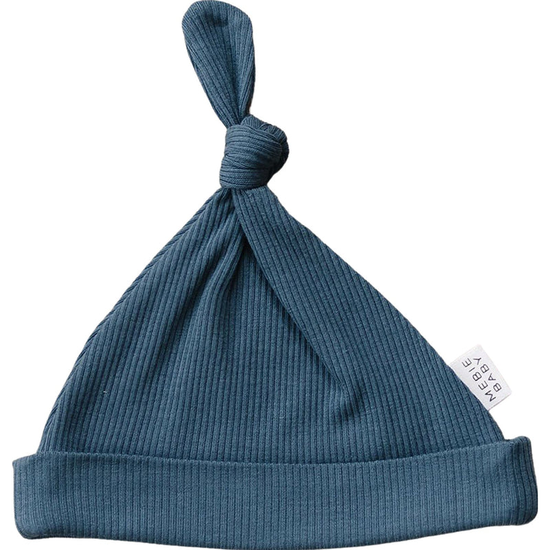 Navy Organic Ribbed Newborn Knot Hat - BIG FRENCHIES
