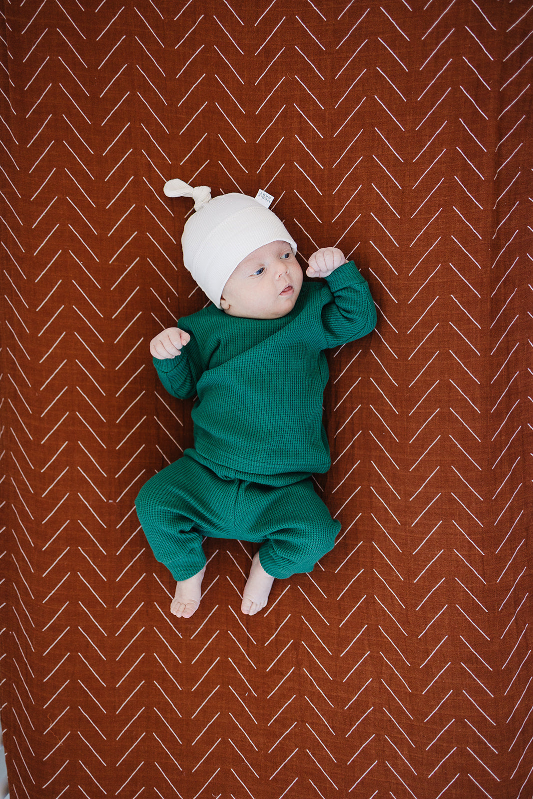 Vanilla Organic Ribbed Newborn Knot Hat - BIG FRENCHIES