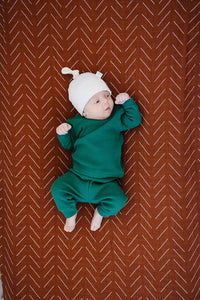 Vanilla Organic Ribbed Newborn Knot Hat - BIG FRENCHIES