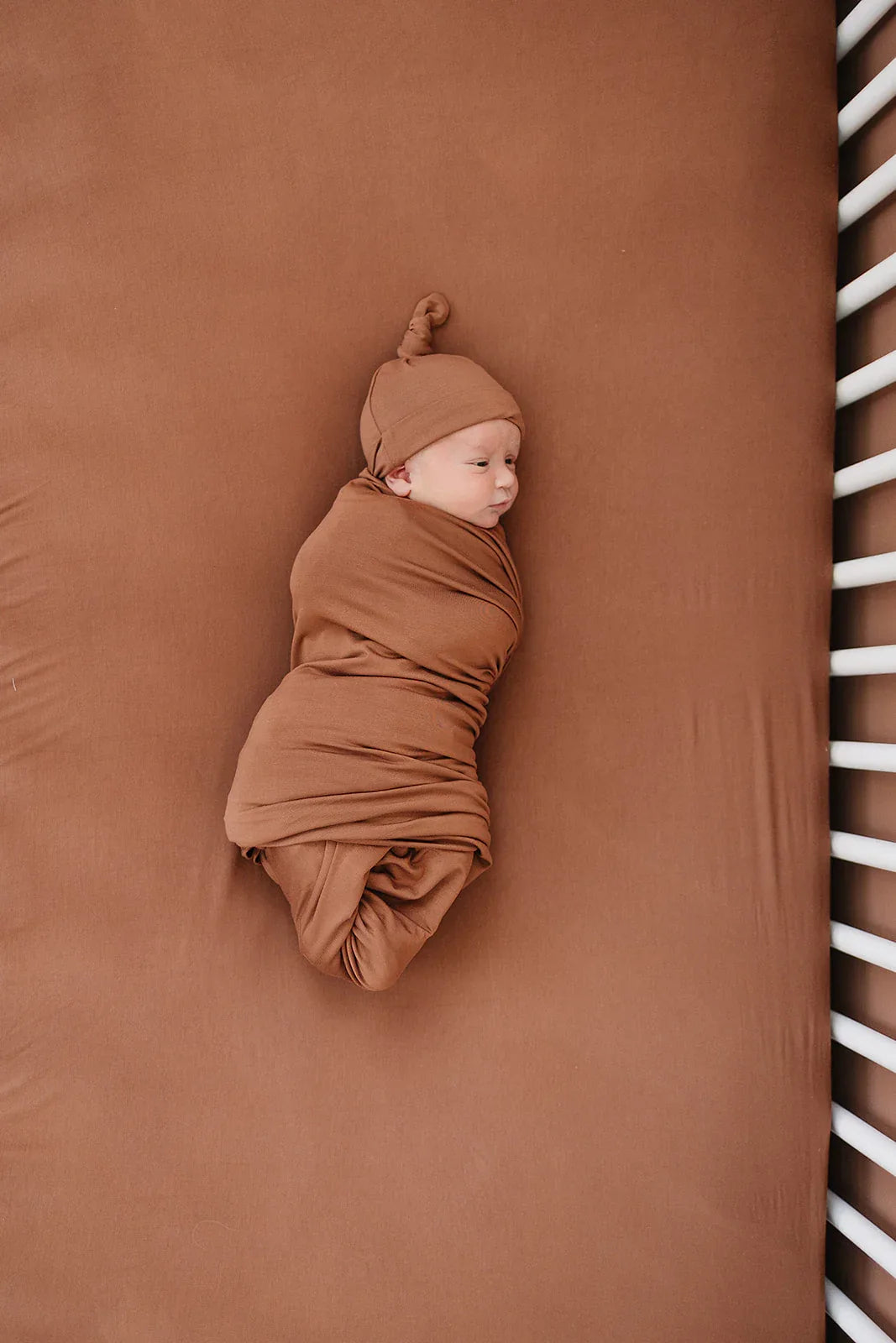Rust Bamboo Stretch Crib Sheet - BIG FRENCHIES