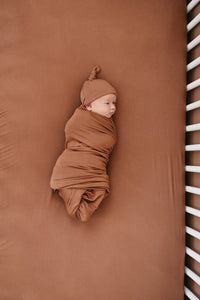 Rust Bamboo Stretch Crib Sheet - BIG FRENCHIES