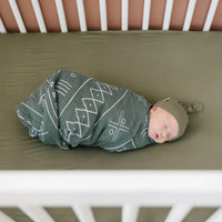 Olive Bamboo Stretch Crib Sheet - BIG FRENCHIES