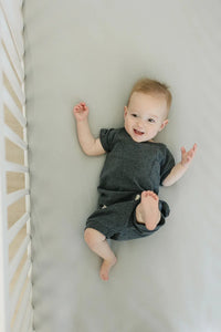 Stone Bamboo Stretch Crib Sheet - BIG FRENCHIES