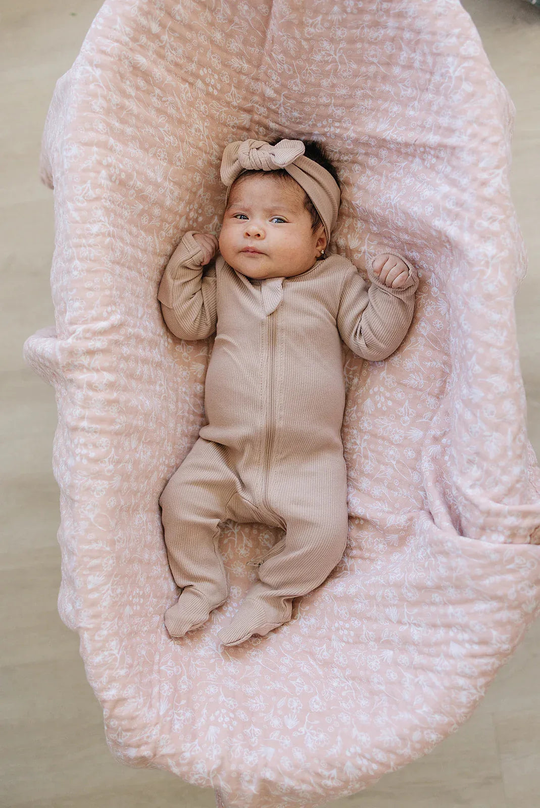 Pale Pink Organic Cotton Ribbed Zipper - BIG FRENCHIES