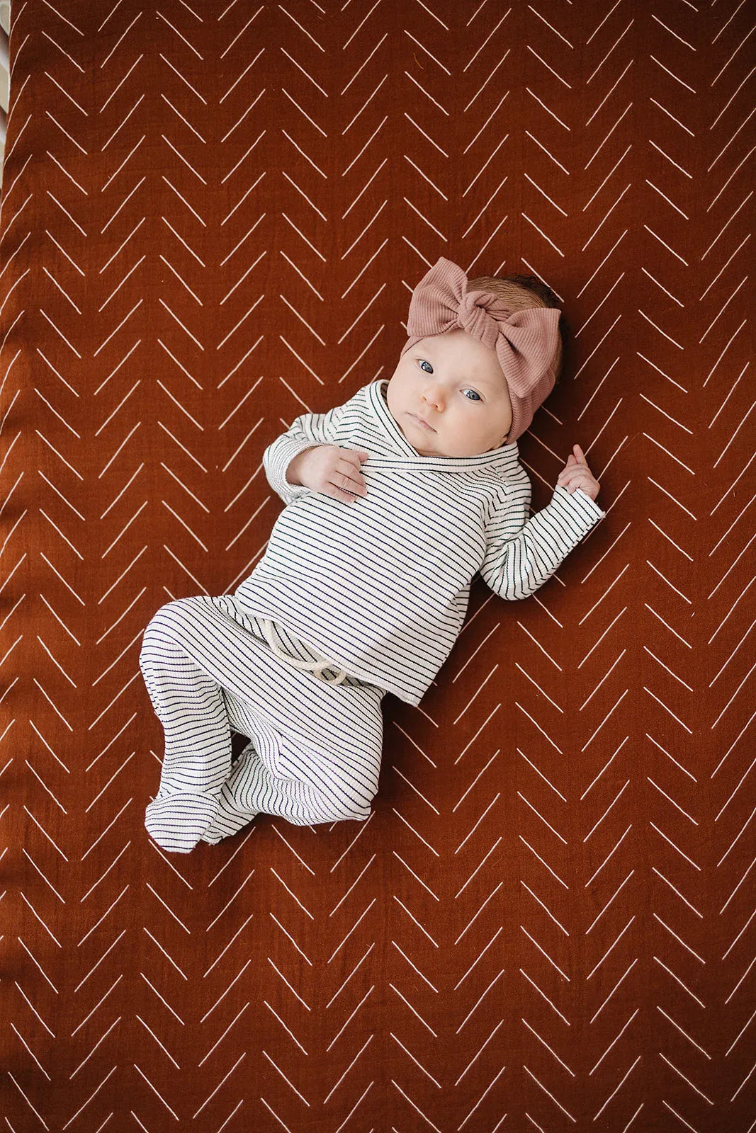 Rust Mudcloth Muslin Crib Sheet - BIG FRENCHIES