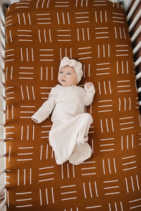 Mustard Mudcloth Muslin Crib Sheet - BIG FRENCHIES
