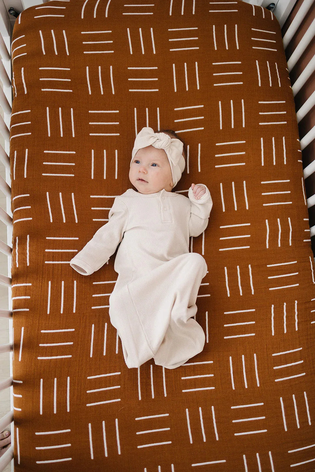 Mustard Mudcloth Muslin Crib Sheet - BIG FRENCHIES