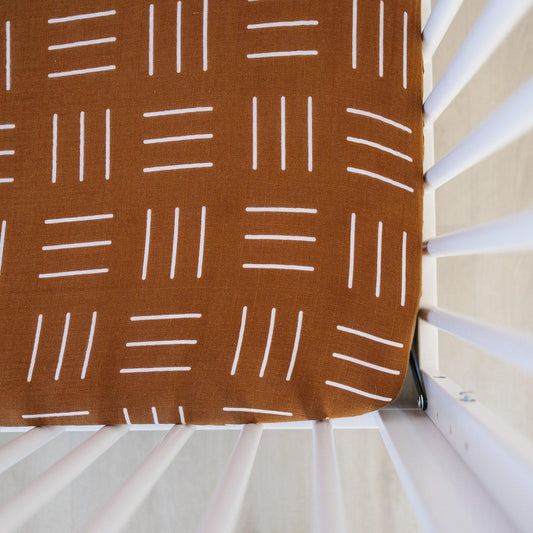 Mustard Mudcloth Muslin Crib Sheet - BIG FRENCHIES