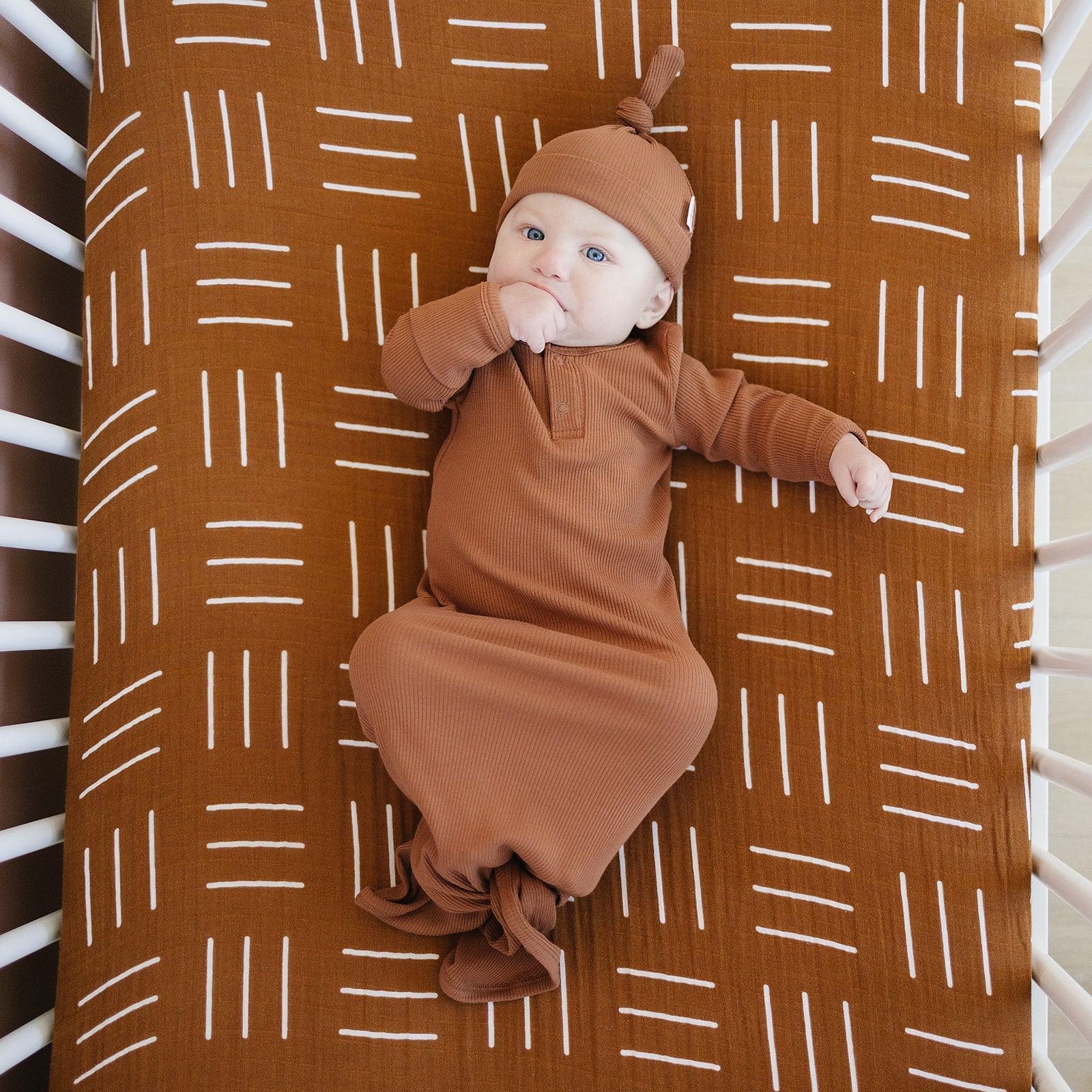 Mustard Mudcloth Muslin Crib Sheet - BIG FRENCHIES