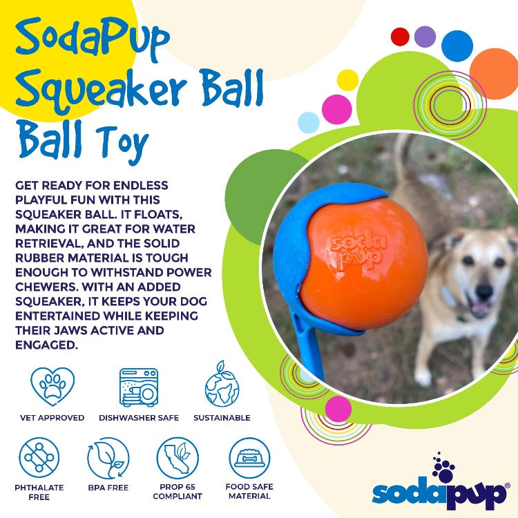 Squeak Ball - Durable Squeaky Dog Toy, Floats, Chew Toy | USA Made - BIG FRENCHIES