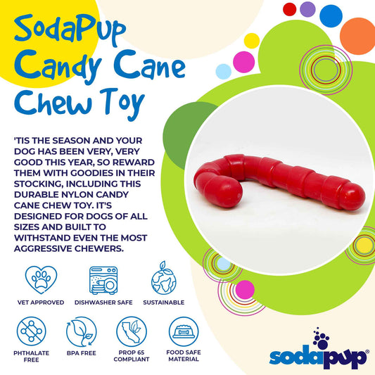Candy Cane Nylon Dog Toy for Aggressive Chewers | USA Made | SodaPup - BIG FRENCHIES