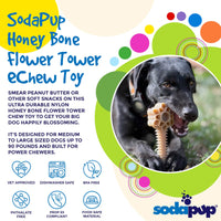 Honey Bone Dental Flower Tower - Indestructible Nylon Dog Chew Toy XL | USA - BIG FRENCHIES