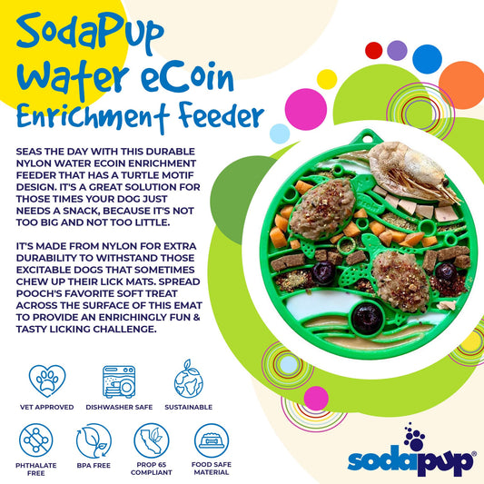 Water Nylon eCoin Durable Enrichment Snacking Coin for Dogs | USA-Made Lick Mat Alternative - BIG FRENCHIES