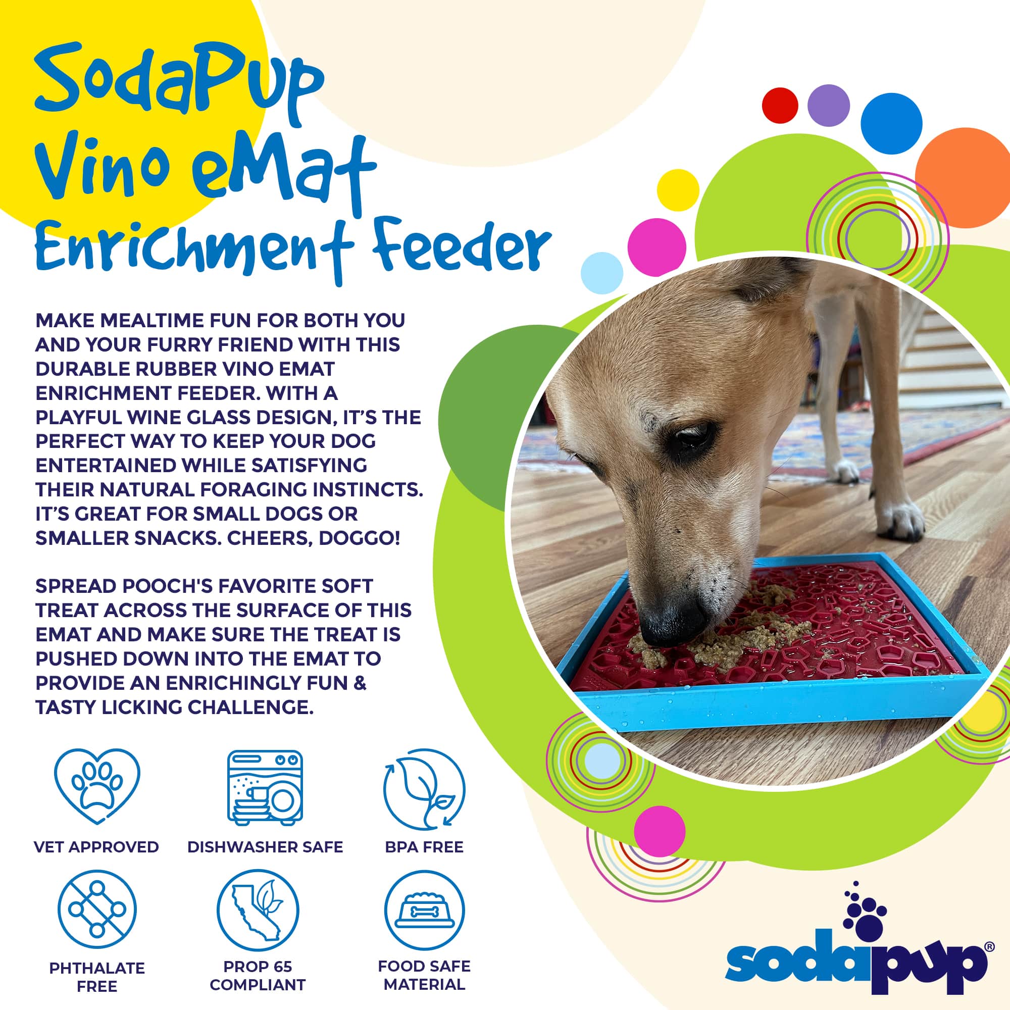 Vino Dog eMat - Enrichment Lick Mat For Dogs and Cats | Wine-Inspired Design| SodaPup - BIG FRENCHIES