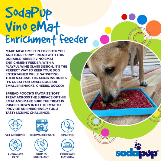 Vino Dog eMat - Enrichment Lick Mat For Dogs and Cats | Wine-Inspired Design| SodaPup - BIG FRENCHIES