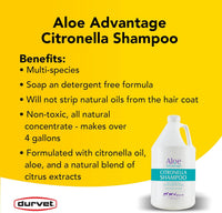 Durvet Citronella Shampoo Horses Dogs Livestock Natural Coat Cleaner Gallon