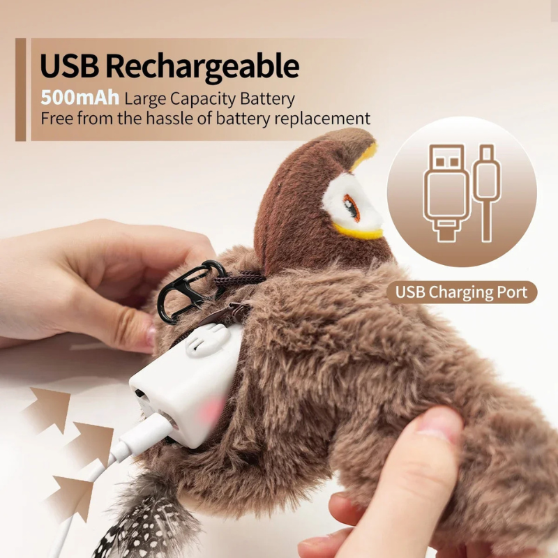 Flapping Bird Cat Toy – Interactive Catnip Plush - BIG FRENCHIES