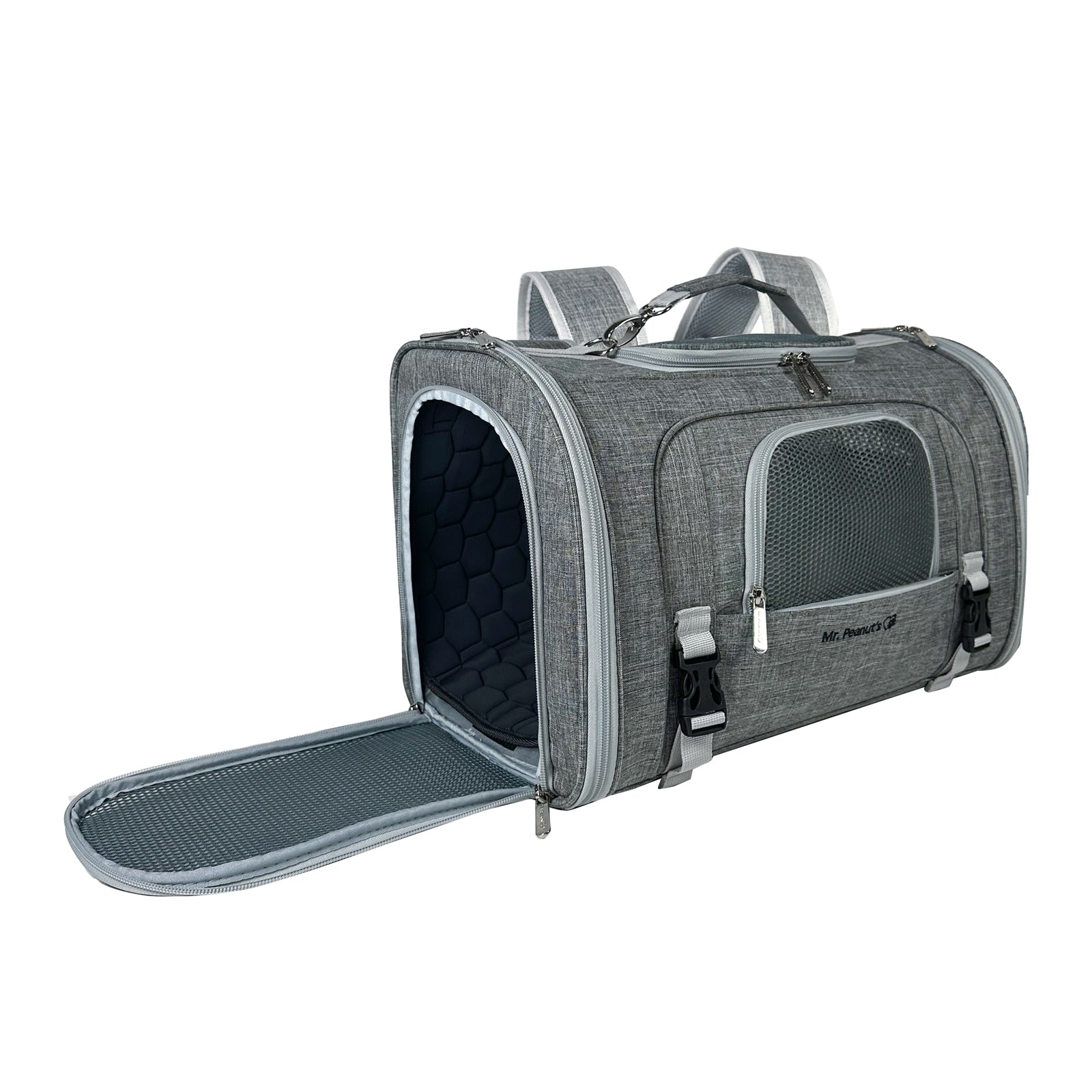 Mr. Peanut's Monterey Series Airline Compliant Horizontal Backpack Pet Carrier - BIG FRENCHIES