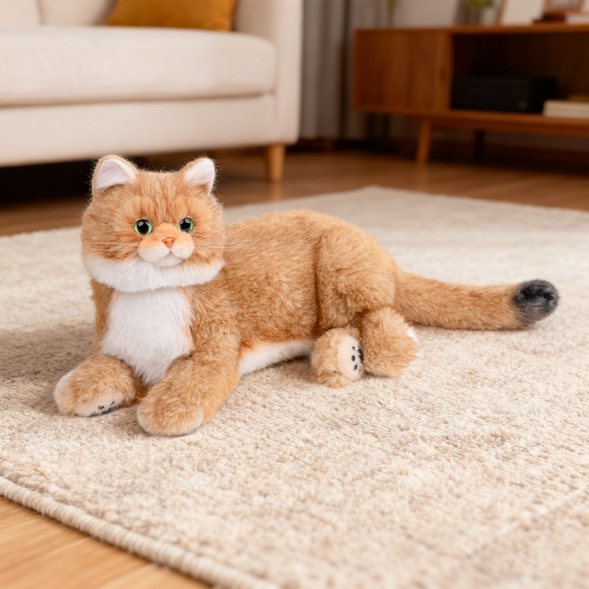 Breathing Calico Percy 2.0- Heartbeat Pur,Voice Robonic Cat